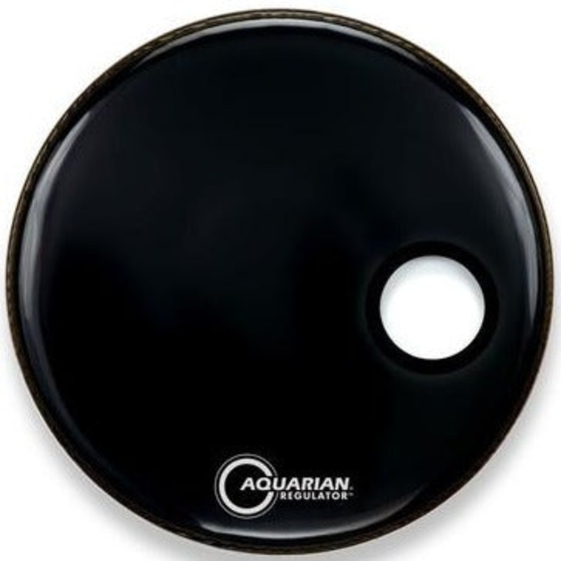 Aquarian RSM22BK 22 Regulator Black with Hole Kick Drum Resonant Head