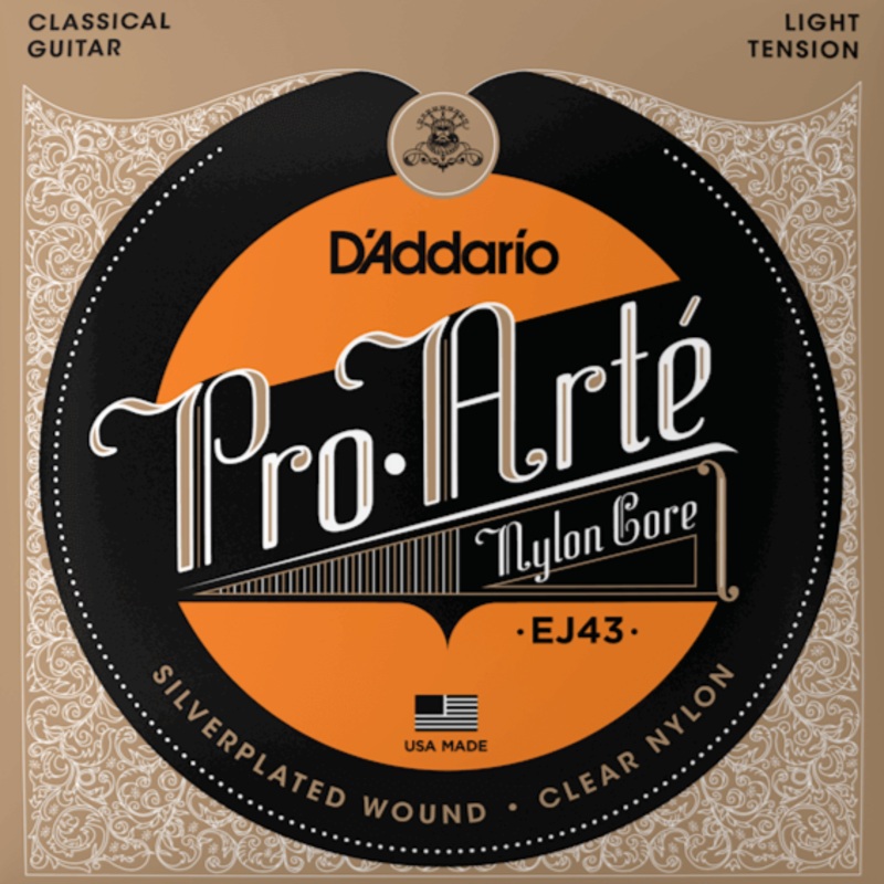 D’Addario EJ43 Pro-Arte Nylon Classical Guitar Strings, Light Tension, Tie-end