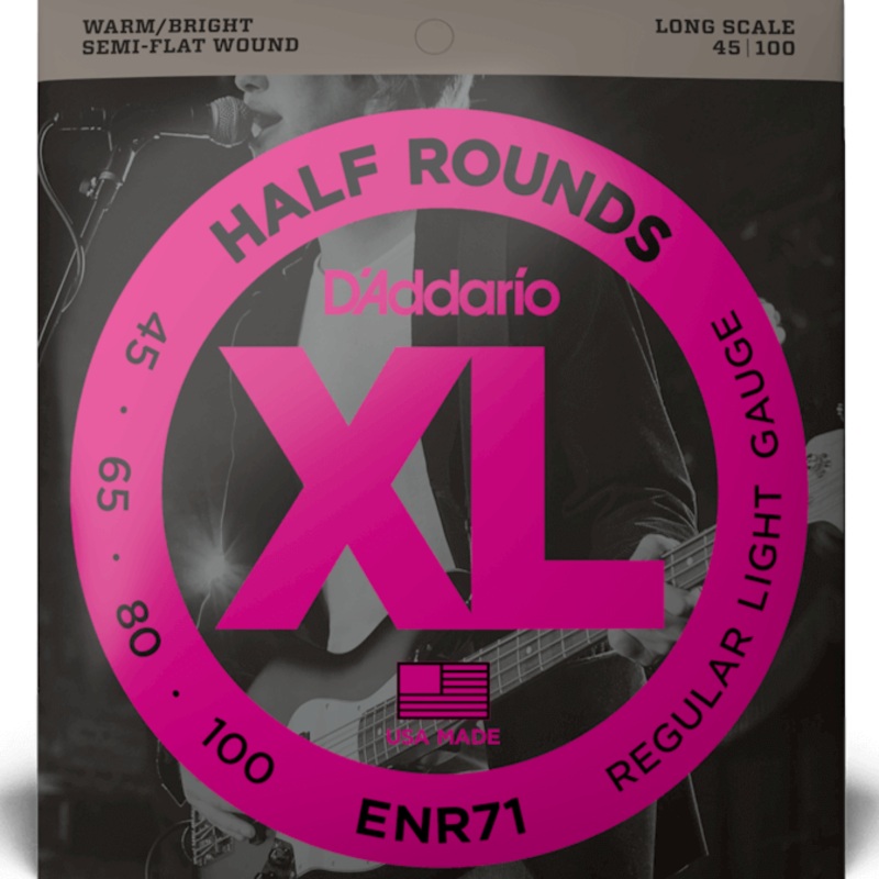 D’Addario ENR71 Half Round Bass Guitar Strings, Regular Light, 45-100, Long Scale