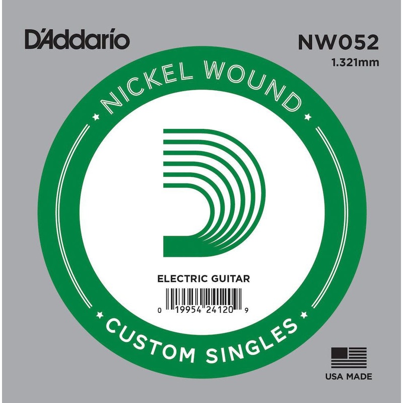 D’Addario NW052 Nickel Wound Electric Guitar Single String, .052