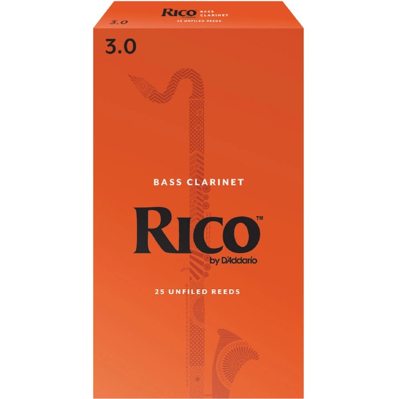 Rico by D’Addario Bass Clarinet Reeds, Strength 3, 25 Pack