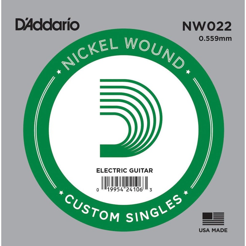 D’Addario NW022 Nickel Wound Electric Guitar Single String, .022