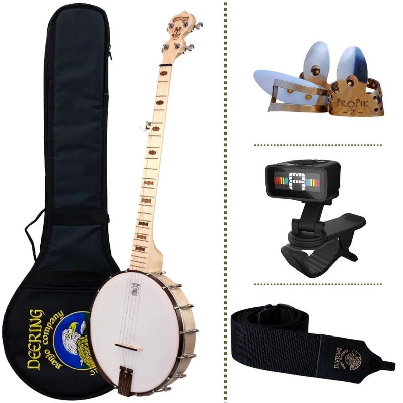 Deering Banjo D-GP-BR Goodtime DECO Beginner Package (Strap, Picks, Tuner & Gig Bag)