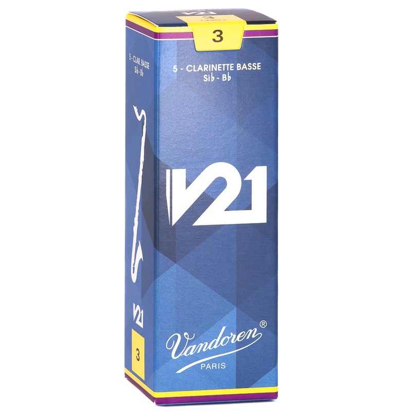 Vandoren CR823 V21 Bb Bass Clarinet Reeds – Strength 3 (Box of 5)