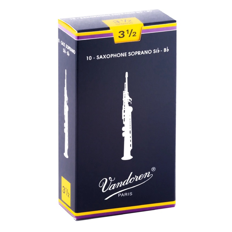 Vandoren SR2035 Traditional Soprano Sax Reeds – Strength 3.5 (Box of 10)