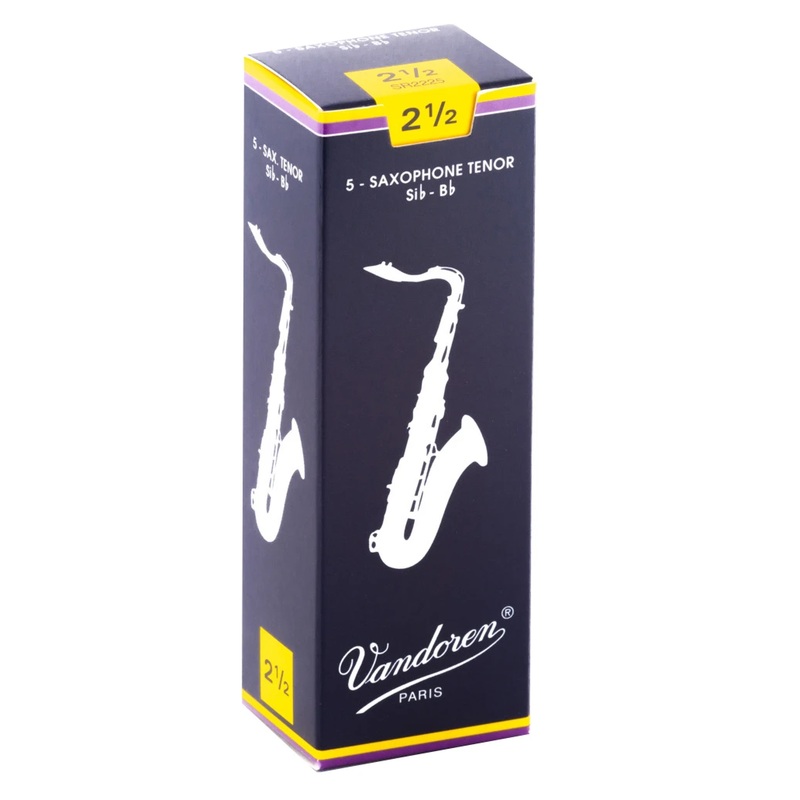 Vandoren SR2225 Traditional Tenor Sax Reeds – Strength 2.5 (Box of 5)