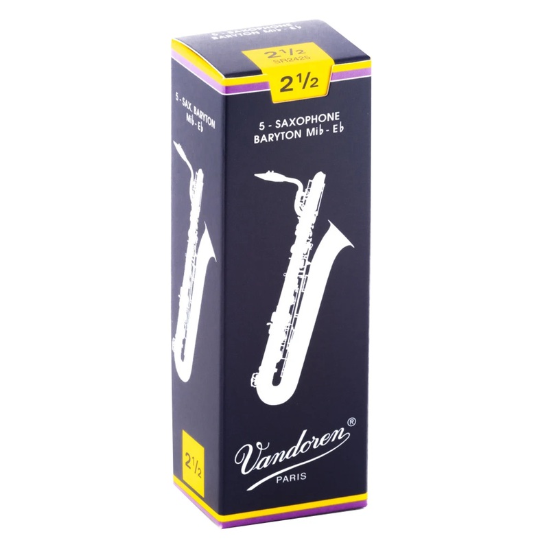Vandoren SR2425 Traditional Baritone Sax Reeds – Strength 2.5 (Box of 5)