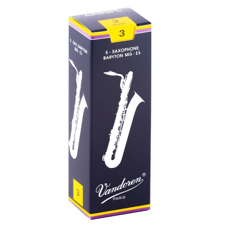 Vandoren SR243 Traditional Baritone Sax Reeds – Strength 3 (Box of 5)
