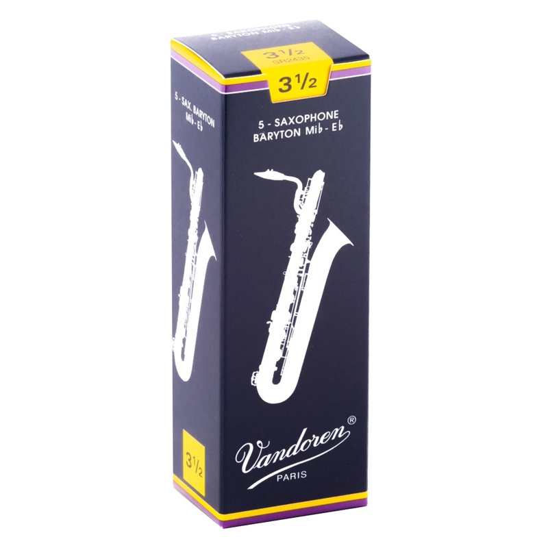 Vandoren SR2435 Traditional Baritone Sax Reeds – Strength 3.5 (Box of 5)