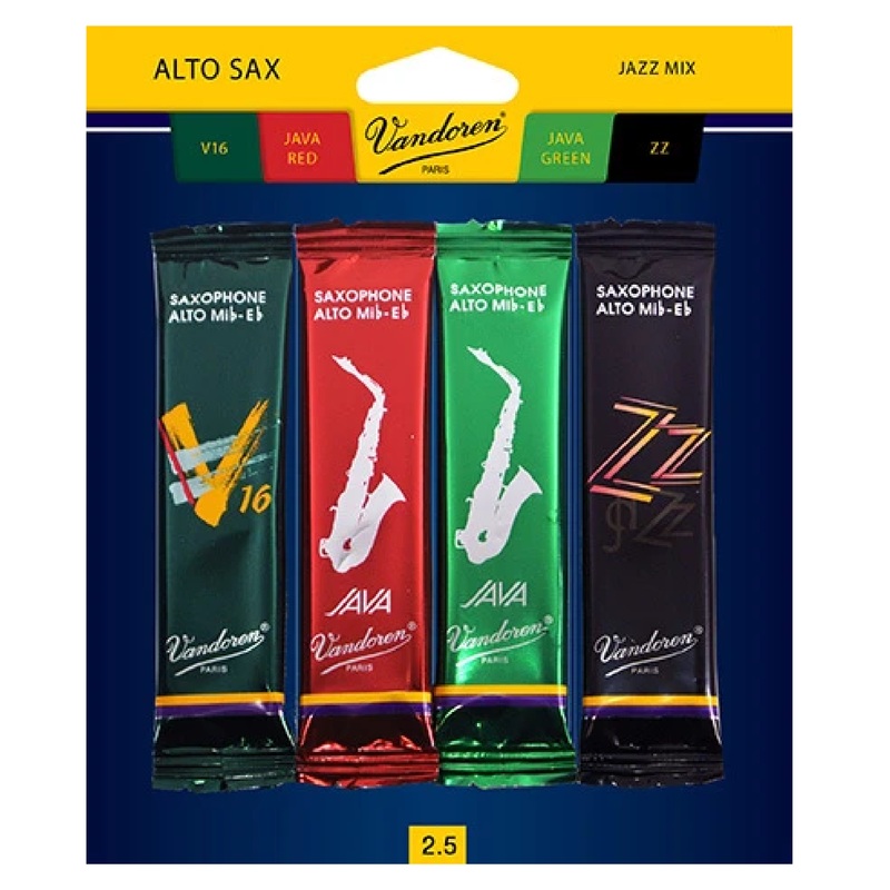 Vandoren SRMIXA25 Jazz Alto Sax Reed Mix Card – Strength 2.5