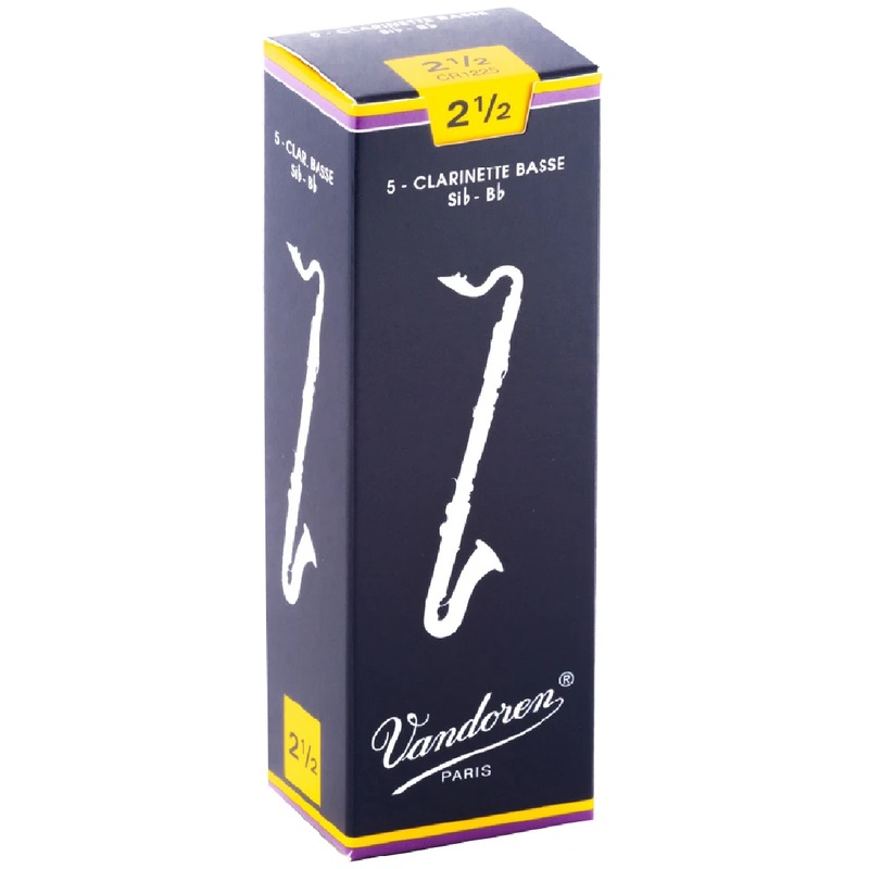 Vandoren CR1225 2.5; Bb bass clarinet reeds; Vandoren Traditional; 5/box