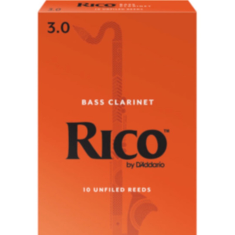 Rico REA1030 Bass Clarinet Reeds, Strength 3, Box of 10