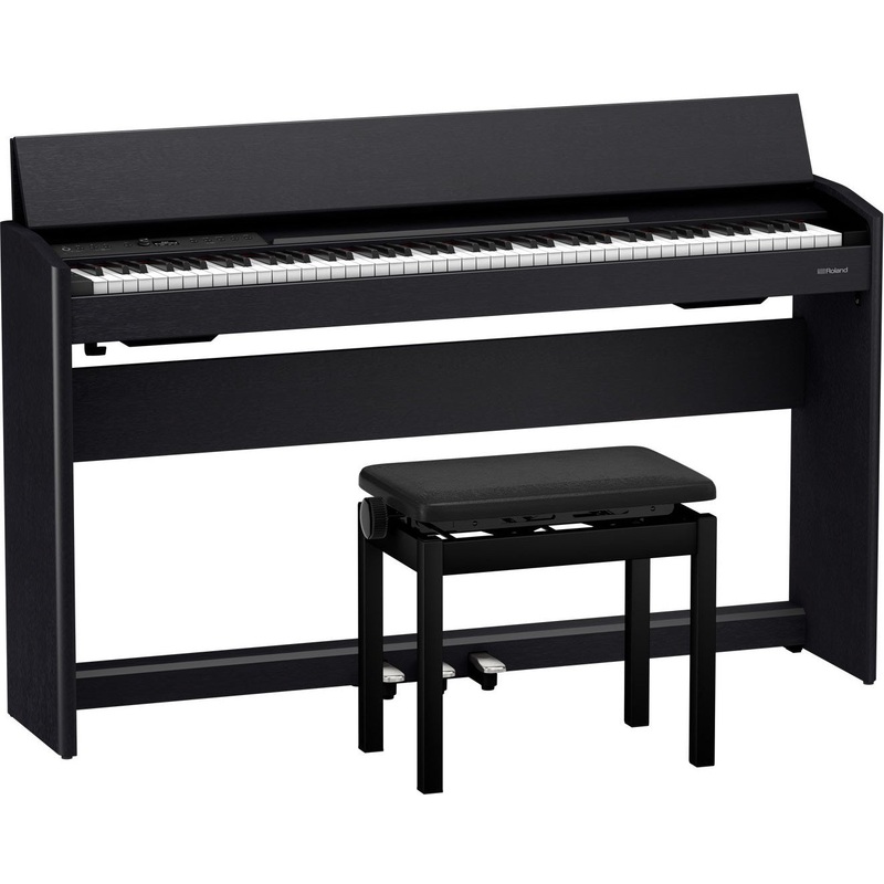 Roland F701-CB 88-Key Compact Upright Style Digital Piano w/ Bench, Black