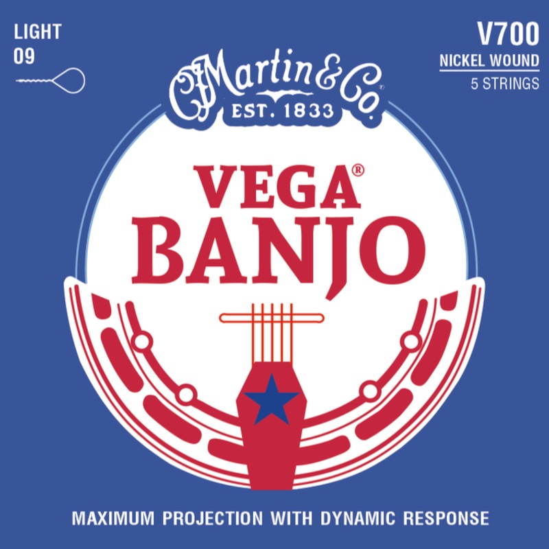 Martin V700 Vega Banjo Strings, 5-String, Light, 9-20