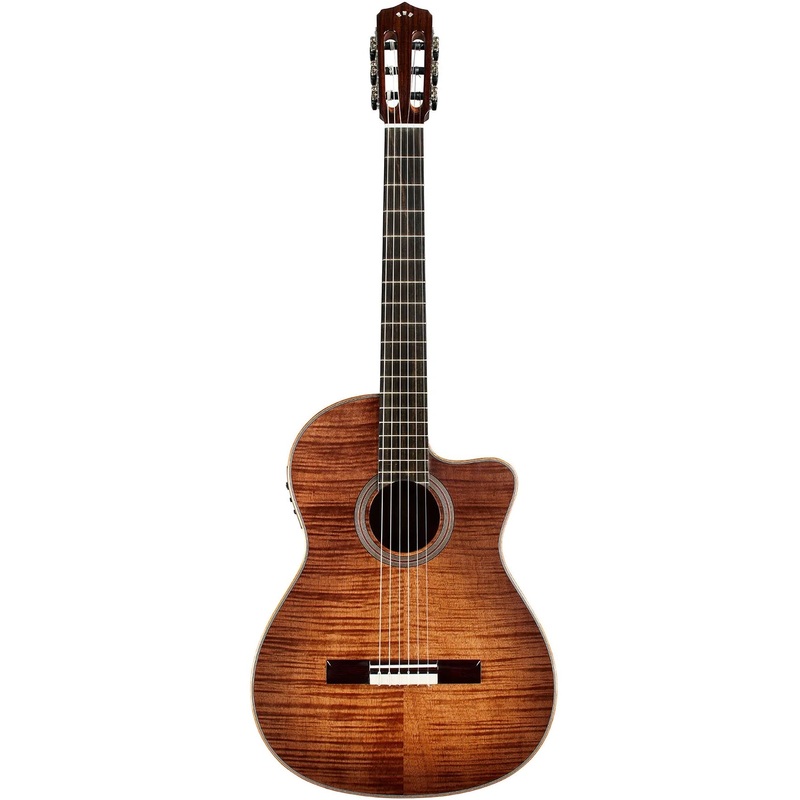 Cordoba FUSION12-CB Fusion 12 Cinnamon Burst Acoustic Guitar, Flamed Okoume Veneer Spruce Top, Okoume b/s, Electronics