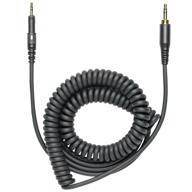 Audio-technica HP-CC Replacement Cable for ATH-M50X and ATH-M40X, Coiled, 1.2m-3m (3.9′-9.8′), Black