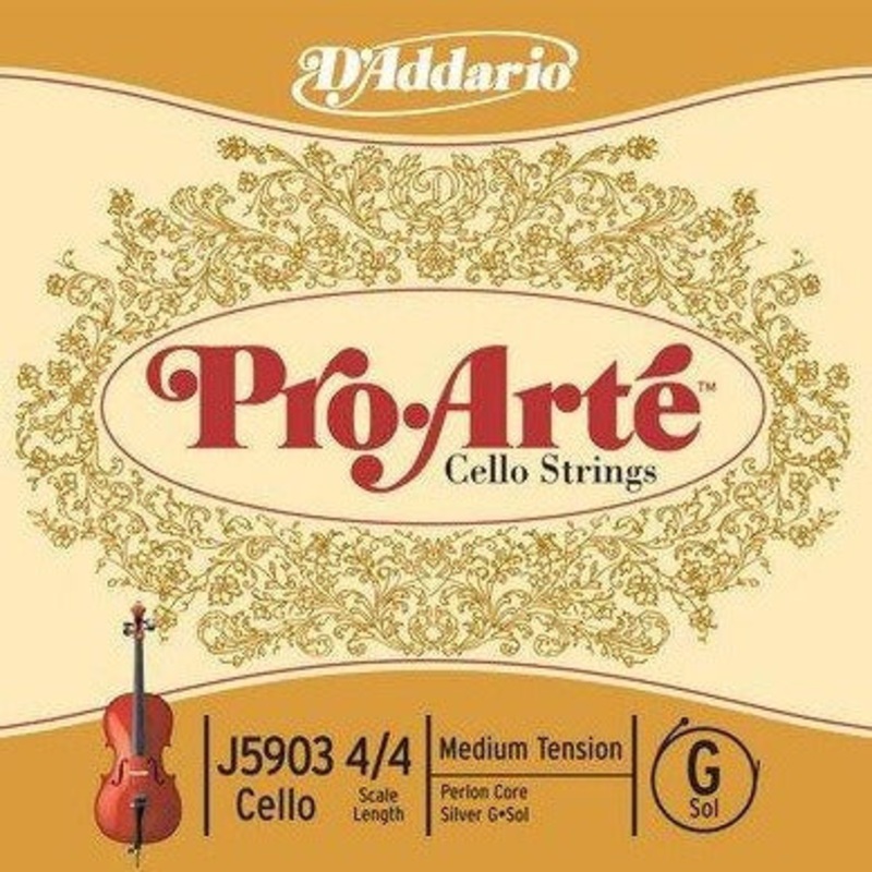 D’addario J5903-3/4M D’Addario Pro-Arte Cello Single G String, 3/4 Scale, Medium Tension