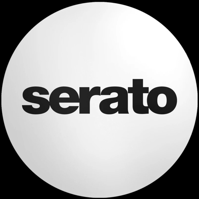 Serato OSA-SM-WHT-BR 12” Serato Butter Rug, Slipmat – White Mat, on Black Logo – Pair