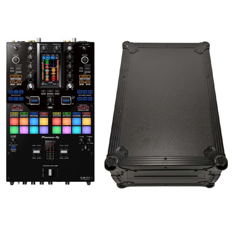Pioneer DJM-S11 Professional scratch style DJ mixer & FZ10MIXBL Hard Case Bundle