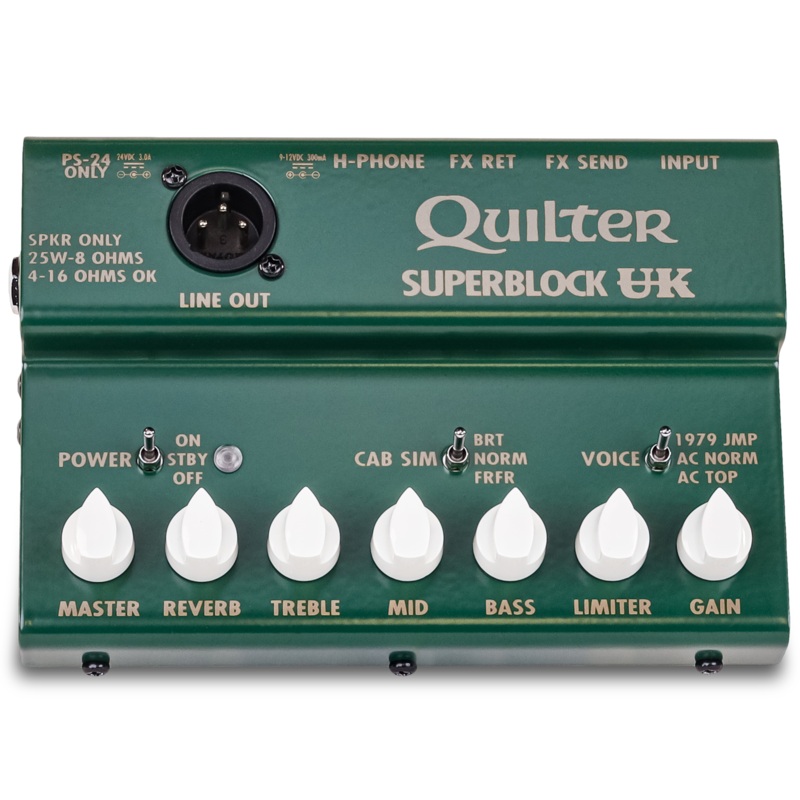 Quilter SUPERBLOCK-UK 25w Pedal Amp w/ UK Amp Voicing, Cab Sim, Effects Loop, XLR Out
