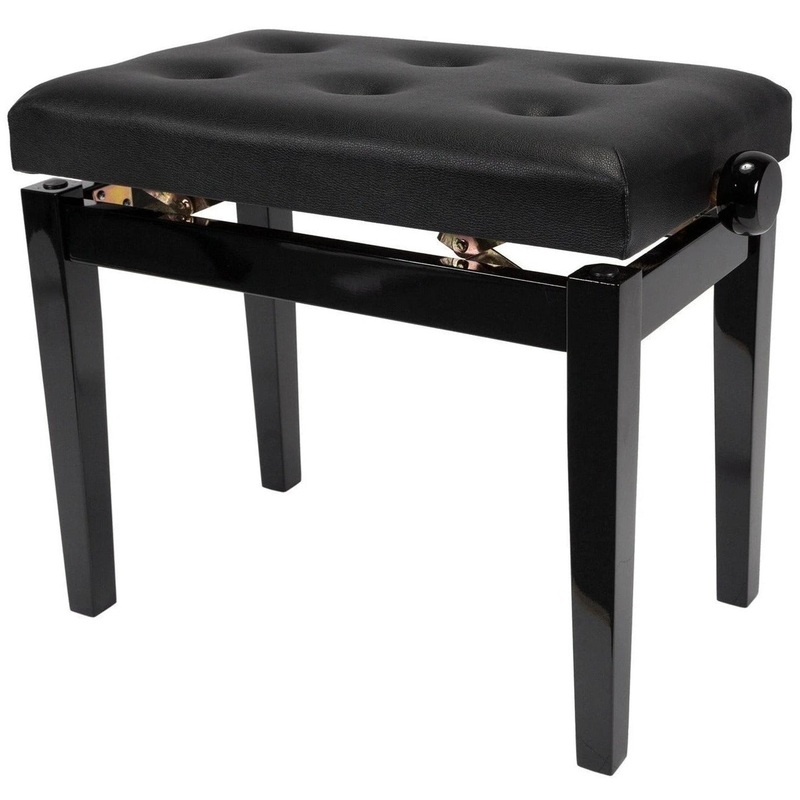 HY-PJ009 Adjustable Piano Bench, Tufted Top, Black