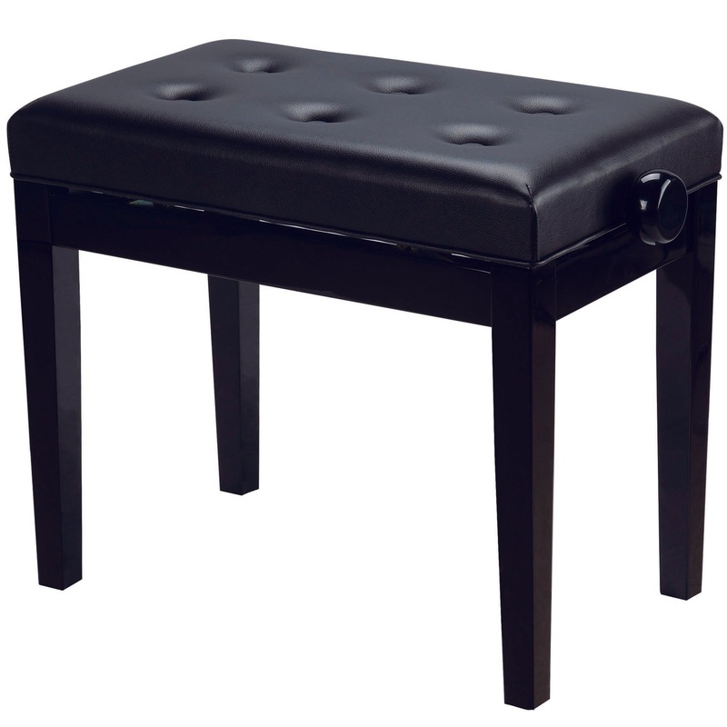HY-PJ025 Adjustable Piano Bench, Tufted Top, Black