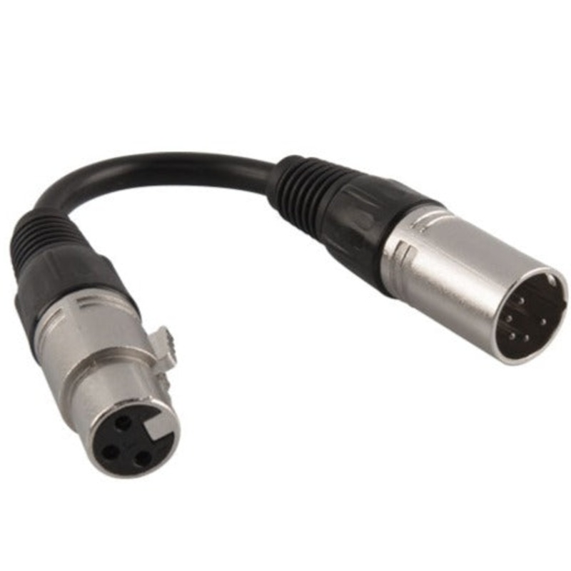 Chauvet DMX3F5M DMX XLR Adapter Cable, 3-Pin Female to 5-Pin Male (Loc:5A)