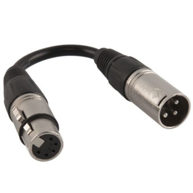 Chauvet DMX5F3M DMX XLR Adapter Cable, 5-Pin Female to 3-Pin Male (Loc:4P)