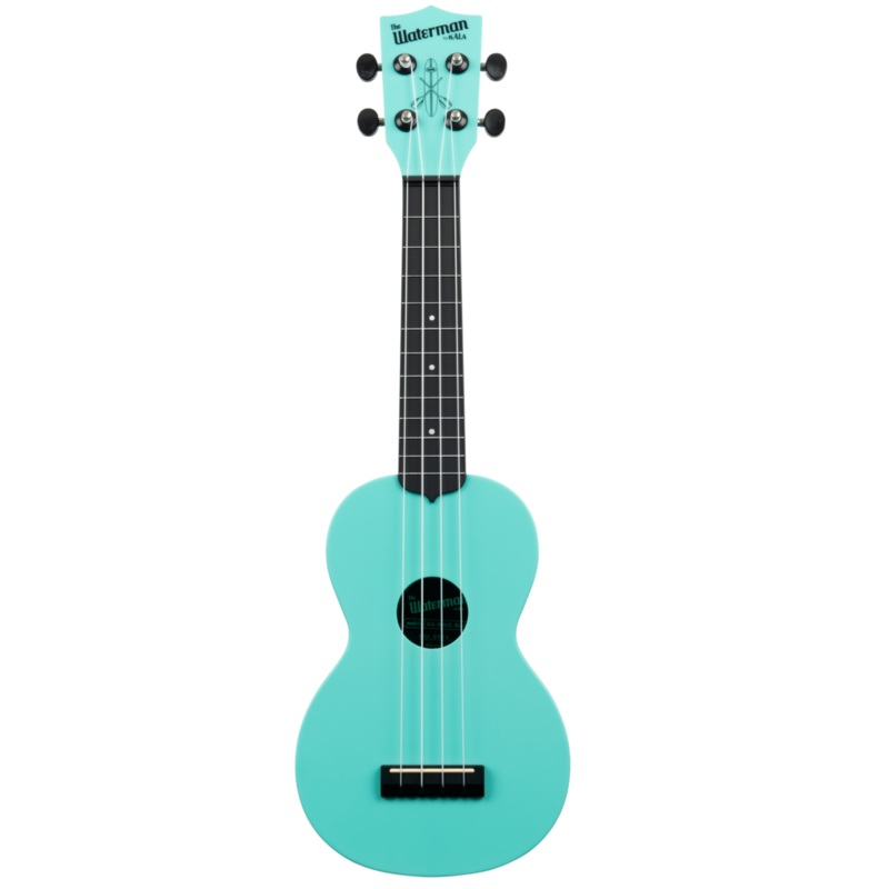 Kala KA-WMG-BL-S Soprano Waterman Ukulele, GITD Aqua Mist