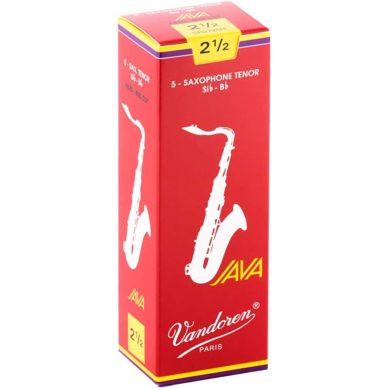 Vandoren SR2725R Vandoren Tenor Sax Java Red Reeds Strength #2.5 – Box of 5
