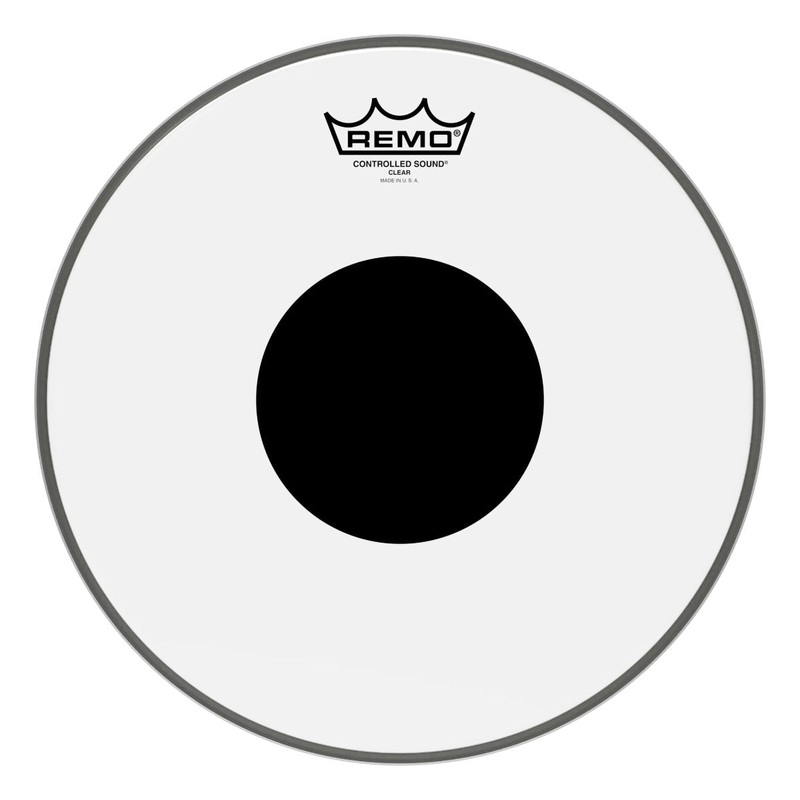 Remo Controlled Sound Clear Black Dot Batter Drumhead – Top Black Dot – 12in Diameter