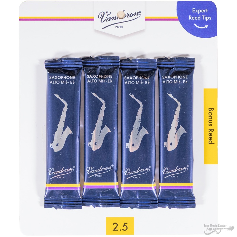 Vandoren V4SR2125 Traditional Alto Sax Reed #2.5 Card of 4