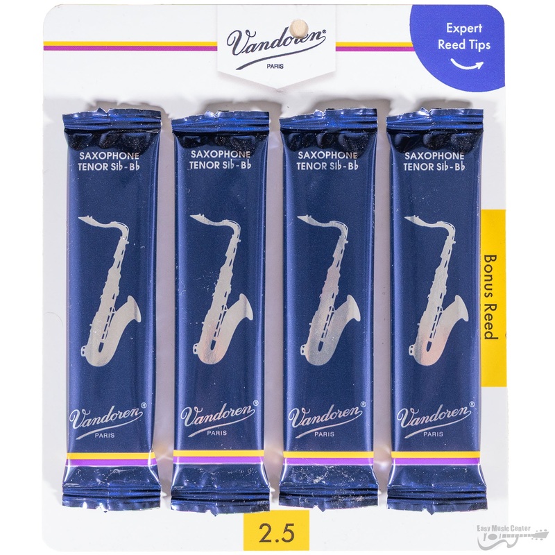 Vandoren V4SR2225 Traditional Tenor Sax Reed #2.5 Card of 4