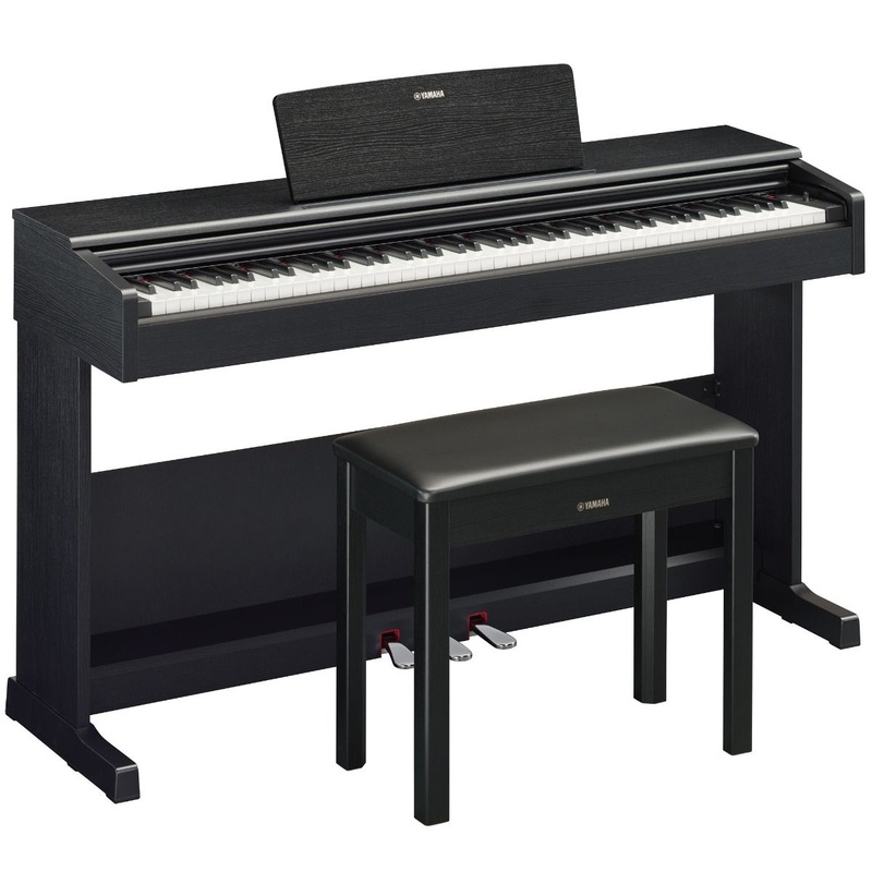 Yamaha YDP105B 88 Key Digital Piano w/ Stand, Pedal Unit, and Bench, Black