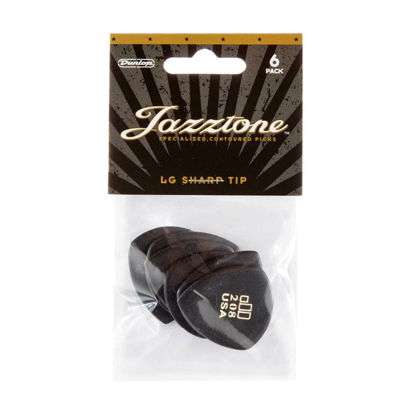 Dunlop 477P208 Jazztone Guitar Picks (6 Pack) – Large Point Tip