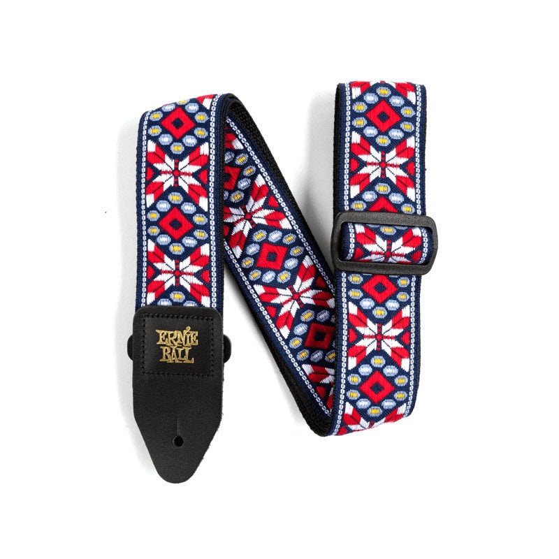 Ernie Ball P04639 Jacquard Design Polypro 2 in. Guitar Strap – Taos Fire Red