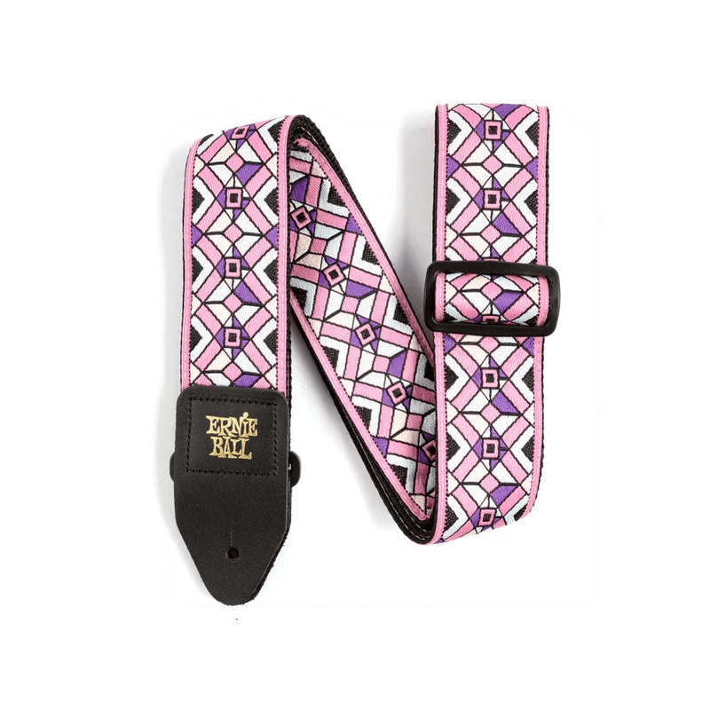 Ernie Ball P04658 Jacquard Design Polypro 2 in. Guitar Strap – Kaleidoscope Pink