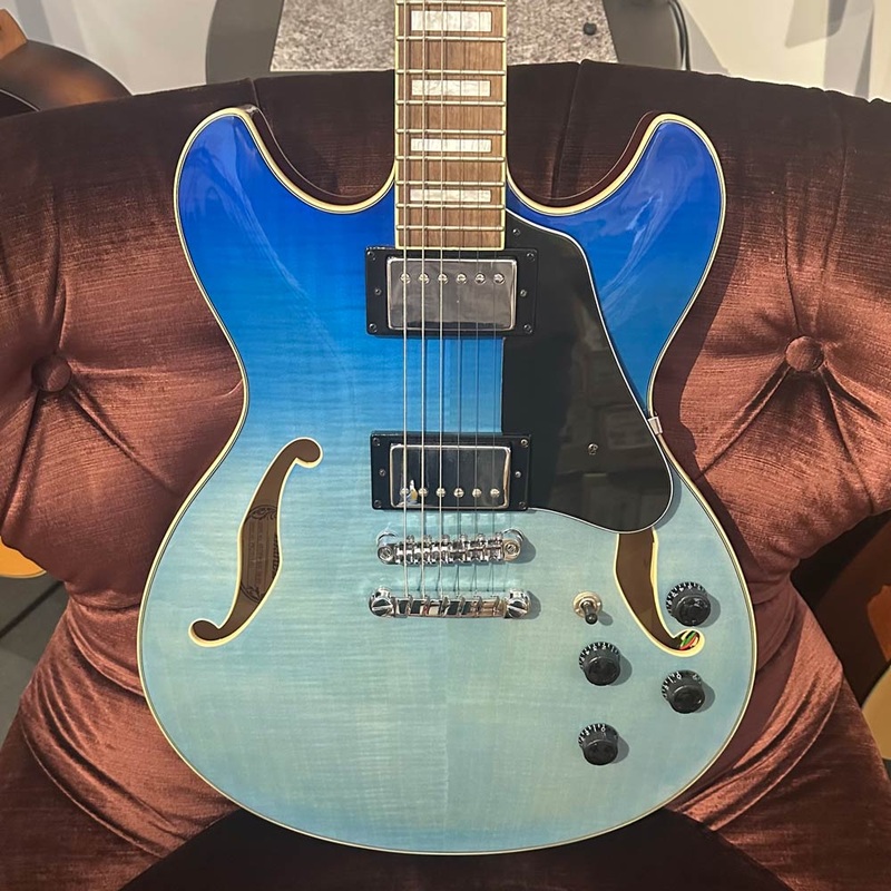 Ibanez AS73FM Artcore Semi-Hollowbody Electric Guitar w/ Case – Azure Blue (Pre-Owned)