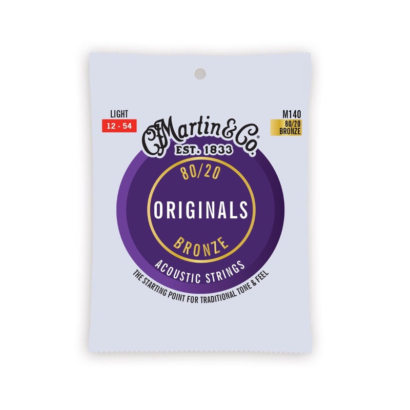 Martin Originals Acoustic Guitar Strings – Light – 80/20