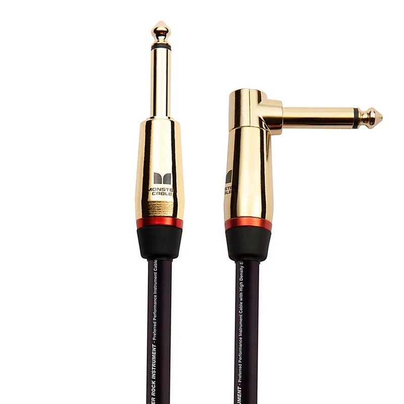 Monster Prolink Rock Right Angle to Straight Instrument Cable – 12 ft.