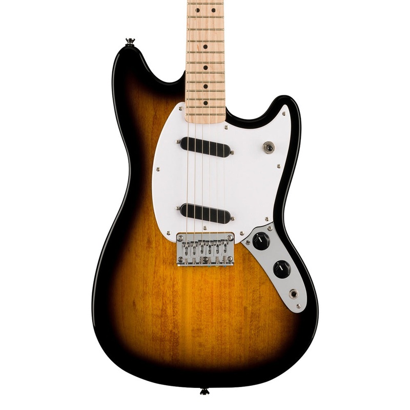 Squier Sonic Mustang – 2-Color Sunburst with Maple Fingerboard & White Pickguard