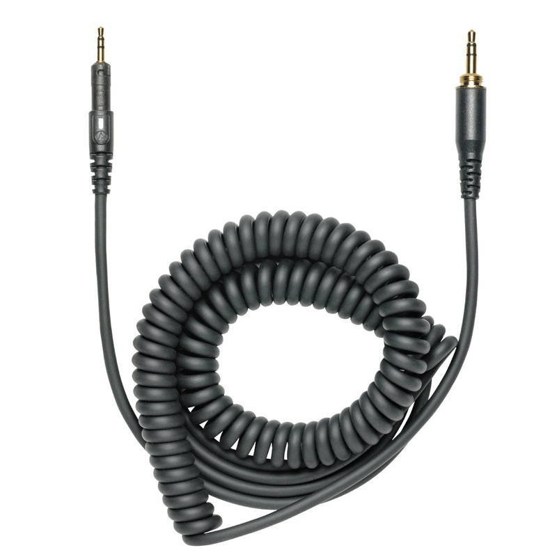 Audio-Technica Replacement Cable for M-Series Headphones – Coiled – Black