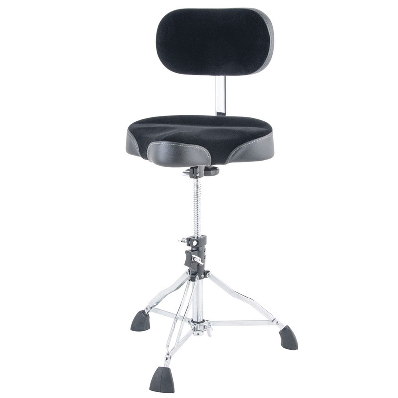 Dixon PSN-12MB Double-Braced Motorcycle Drum Throne w/ Backrest – Black Cloth