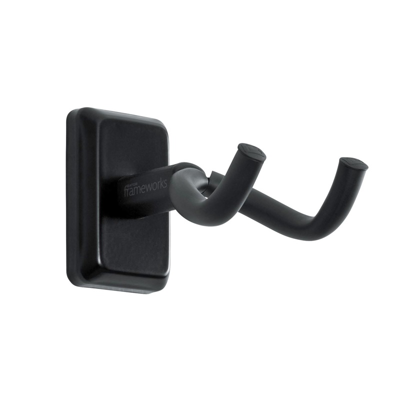 Gator Frameworks Wall Mounted Guitar Hanger with Black Mounting Plate