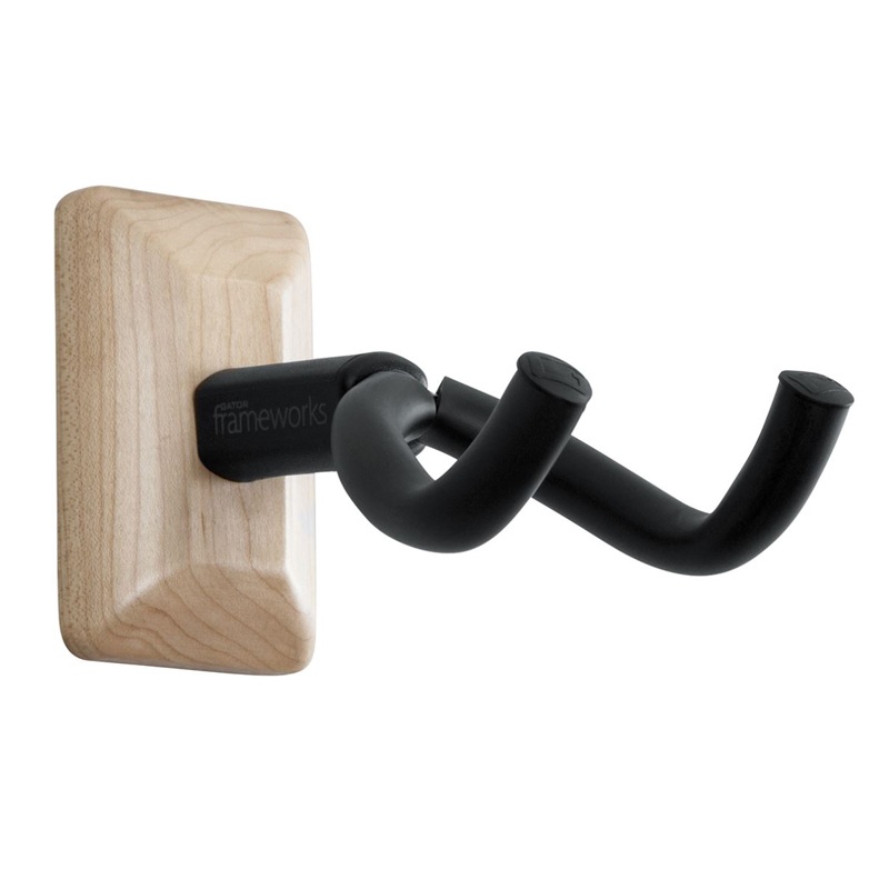 Gator Frameworks Wall Mounted Guitar Hanger with Maple Mounting Plate