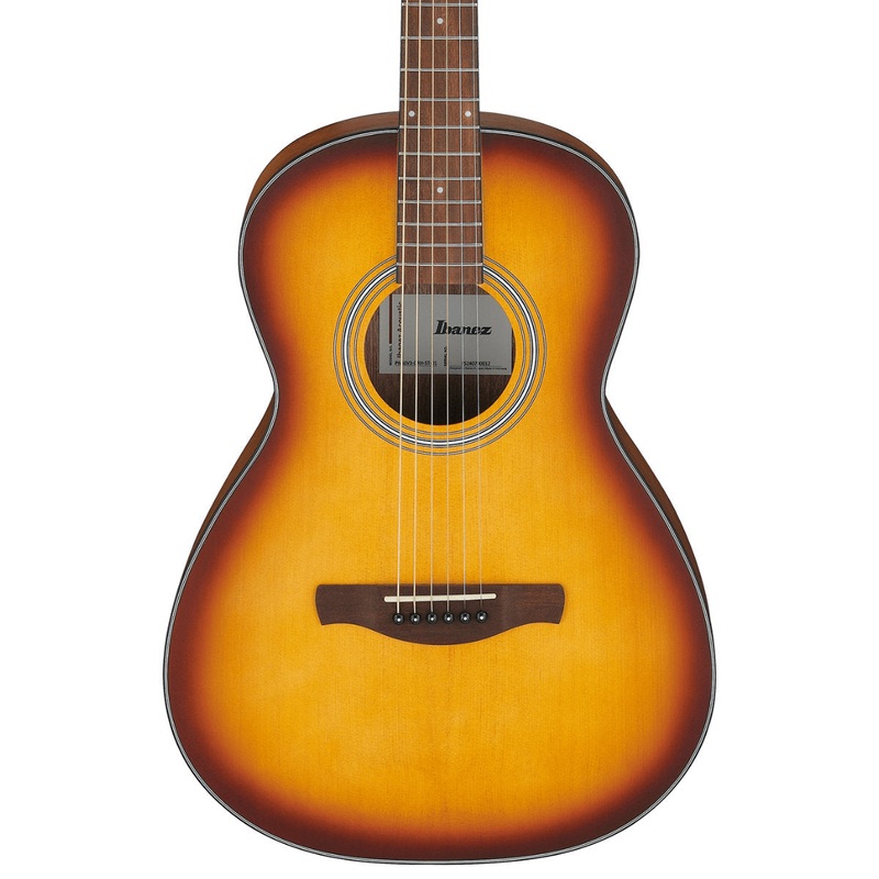Ibanez PF Series Parlor Acoustic Guitar – Open Pore Brown Sunburst Top / Natural Mahogany Back and Sides