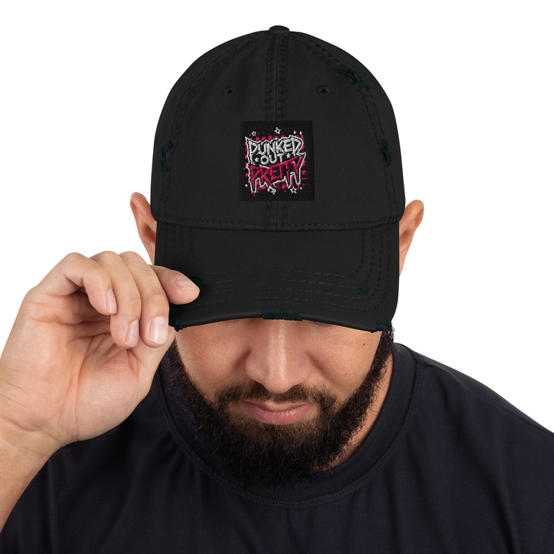 Punked Out Pretty Official Licensed 3D Stitched Embroidered Distressed Hat