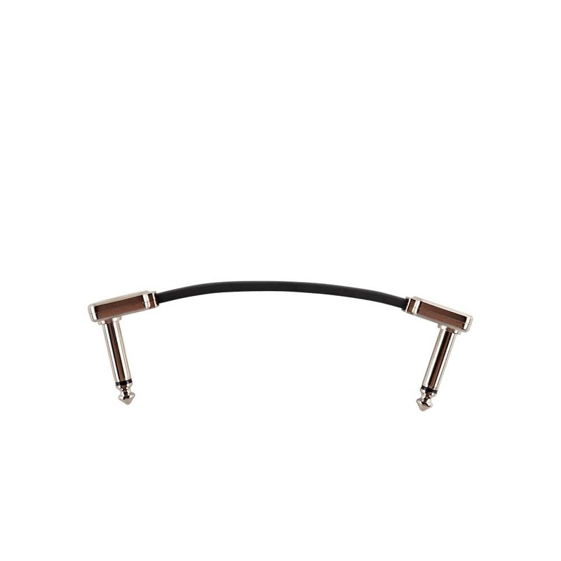 Ernie Ball P06225 Single Flat Ribbon Angle to Angle Patch Cable – Black – 3 in.
