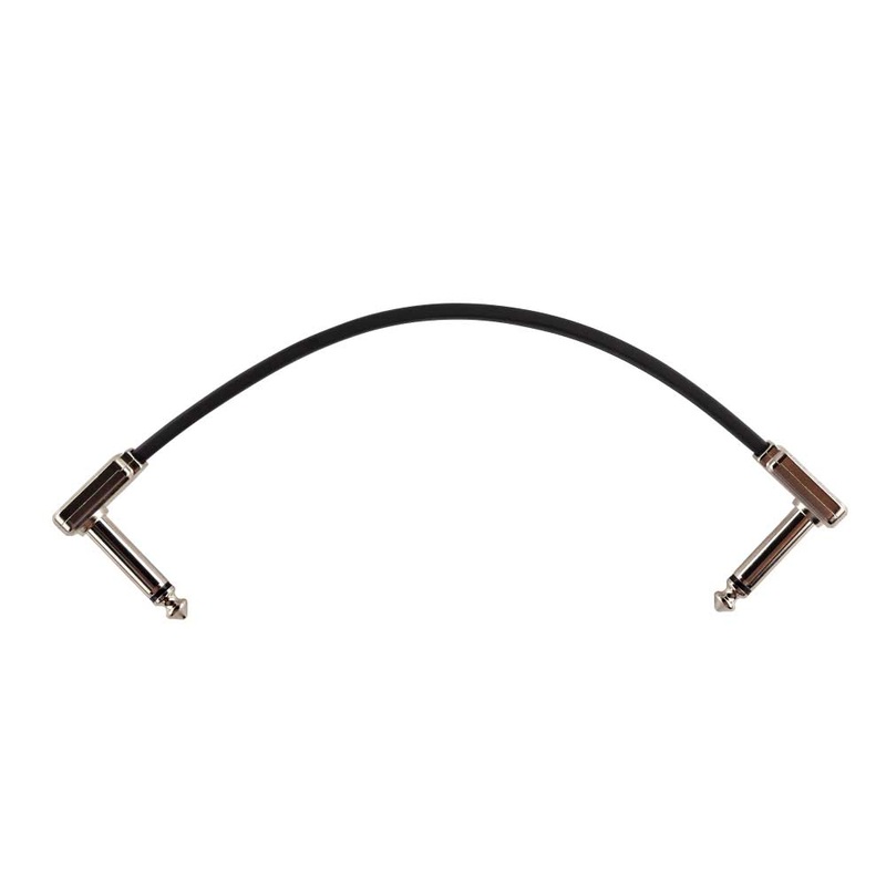 Ernie Ball P06226 Single Flat Ribbon Angle to Angle Patch Cable – Black – 6 in.