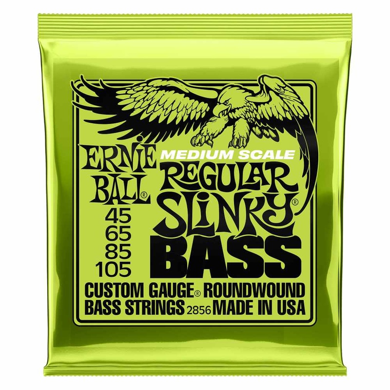 Ernie Ball Regular Slinky Nickel Wound Medium Scale Electric Bass Strings – 45-105 Gauge